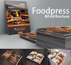 indesign模板－产品手册(双折页/食品类)：Foodpress BiFold Brochure